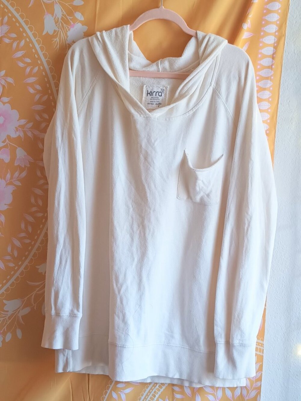 Vintage Y2K PacSun Kirra White Pullover Hoodie XL Oversized Surf Core
